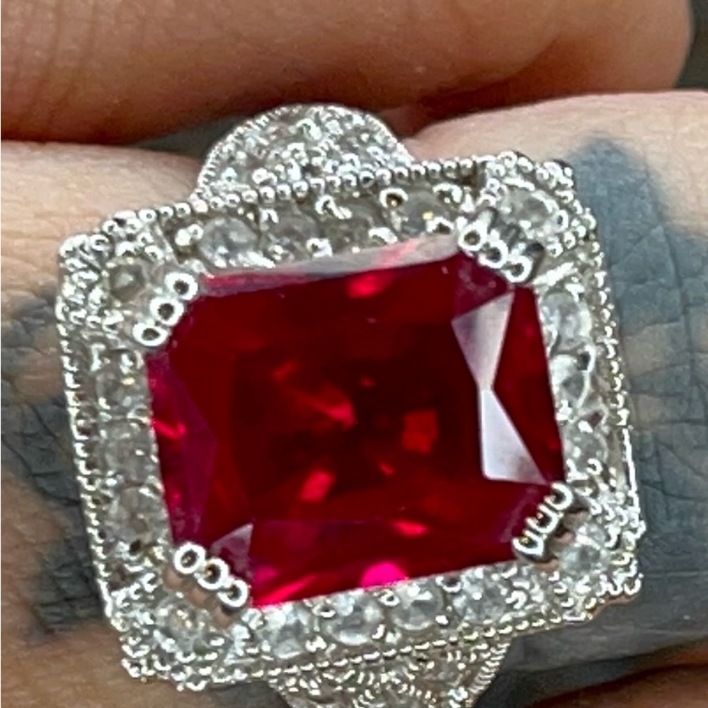 Ruby in sterling ring